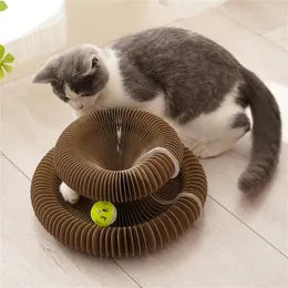 Foldable Honeycomb Cat Scratcher & Play Tunnel